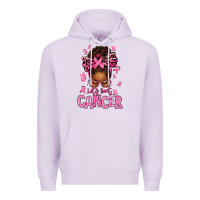 Lilac lets beat cancer afro messy bun Premium Hoodie - texasbilliewilder