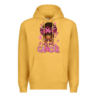 Mustard lets beat cancer afro messy bun Premium Hoodie - texasbilliewilder
