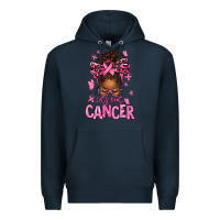 Navy lets beat cancer afro messy bun Premium Hoodie - texasbilliewilder