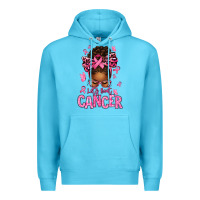Ocean Blue lets beat cancer afro messy bun Premium Hoodie - texasbilliewilder