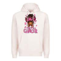 Pale Pink lets beat cancer afro messy bun Premium Hoodie - texasbilliewilder