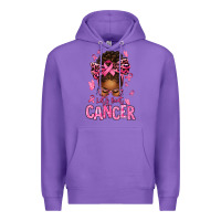 Purple lets beat cancer afro messy bun Premium Hoodie - texasbilliewilder