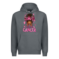 Rock lets beat cancer afro messy bun Premium Hoodie - texasbilliewilder