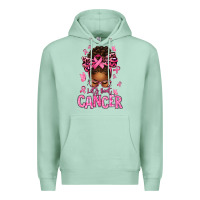Seafoam lets beat cancer afro messy bun Premium Hoodie - texasbilliewilder