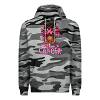 Slate Camo lets beat cancer afro messy bun Premium Hoodie - texasbilliewilder
