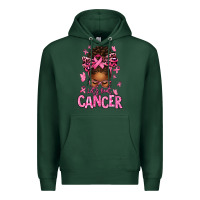 Sports Green lets beat cancer afro messy bun Premium Hoodie - texasbilliewilder