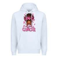 White lets beat cancer afro messy bun Premium Hoodie - texasbilliewilder
