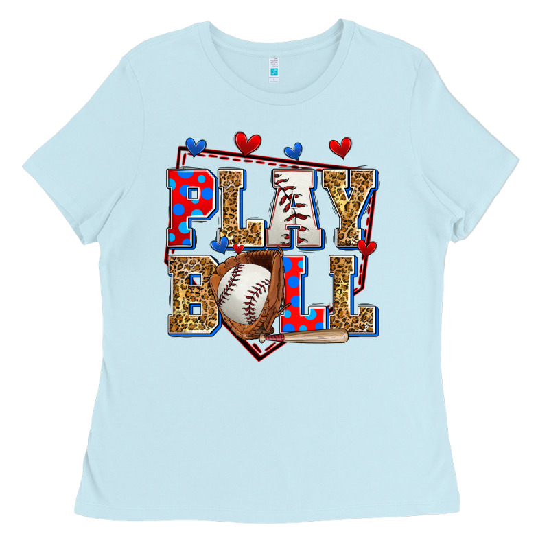 Play Ball Baseball Ladies Tee by Zillion Design Studio | Teevron