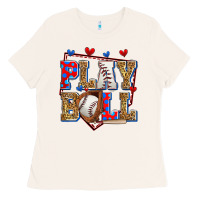 Bone play ball baseball Ladies Tee - Zillion Design Studio