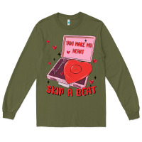 Army Green heart record player Long Sleeve Tee - MaliasSmallBusiness