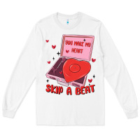 White heart record player Long Sleeve Tee - MaliasSmallBusiness