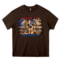 Chocolate Brown Made in America 4th of july Heavy Core Tee - CowGirlArtShop