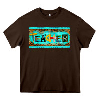 Chocolate Brown teacher license plate Heavy Core Tee - BarkalooDesign
