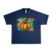 Navy pumpkin western Urban Heavy Tee - BarkalooDesign