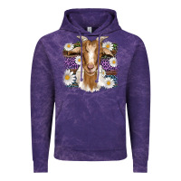Cloud Purple easter goat daisys leopard wooden Vintage Hoodie - Artiststas