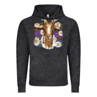 Vintage Black easter goat daisys leopard wooden Vintage Hoodie - Artiststas