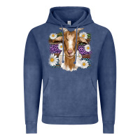 Vintage Denim easter goat daisys leopard wooden Vintage Hoodie - Artiststas