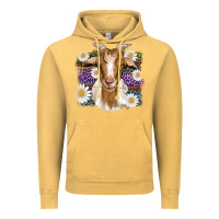 Vintage Mustard easter goat daisys leopard wooden Vintage Hoodie - Artiststas