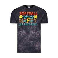 Cloud Black Softball Makes Me Happy You, Not So Much Vintage Tee - LillyAllenDesigns