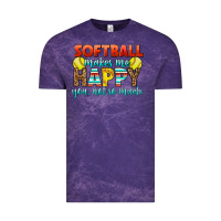 Cloud Purple Softball Makes Me Happy You, Not So Much Vintage Tee - LillyAllenDesigns