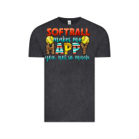 Vintage Black Softball Makes Me Happy You, Not So Much Vintage Tee - LillyAllenDesigns