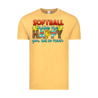 Vintage Mustard Softball Makes Me Happy You, Not So Much Vintage Tee - LillyAllenDesigns