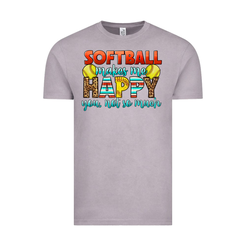 Softball Makes Me Happy You, Not So Much Vintage Tee by LillyAllenDesigns | Teevron