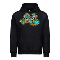 Black western leopard turquoise cowhide hearts olivia Urban Hoodie - OliviaCreatesArt