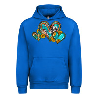 Cobalt western leopard turquoise cowhide hearts olivia Urban Hoodie - OliviaCreatesArt