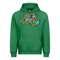 Emerald western leopard turquoise cowhide hearts olivia Urban Hoodie - OliviaCreatesArt