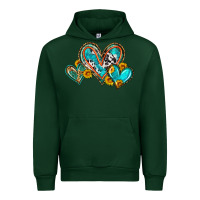 Forest Green western leopard turquoise cowhide hearts olivia Urban Hoodie - OliviaCreatesArt