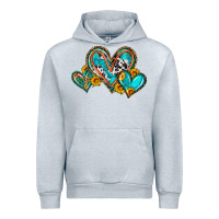 Heather Grey western leopard turquoise cowhide hearts olivia Urban Hoodie - OliviaCreatesArt