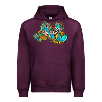 Mauve Wine western leopard turquoise cowhide hearts olivia Urban Hoodie - OliviaCreatesArt