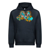 Navy western leopard turquoise cowhide hearts olivia Urban Hoodie - OliviaCreatesArt