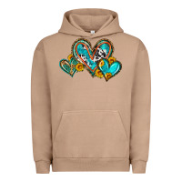 Pigment Burro western leopard turquoise cowhide hearts olivia Urban Hoodie - OliviaCreatesArt