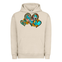Pigment French Oak western leopard turquoise cowhide hearts olivia Urban Hoodie - OliviaCreatesArt