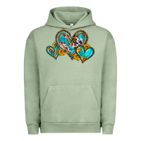 Pigment Oil Green western leopard turquoise cowhide hearts olivia Urban Hoodie - OliviaCreatesArt