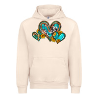 Sandshell western leopard turquoise cowhide hearts olivia Urban Hoodie - OliviaCreatesArt