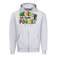 Heather Grey never let them forget juneteenth Zipper Hoodie - LillyAllenDesigns