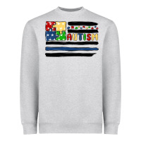 Heather Grey autism usa flag Heavyweight Sweatshirt - MaliasSmallBusiness