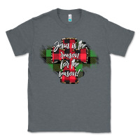 Charcoal Heather Jesus is the Reason For The Season Classic Tee - CowhideDigitalArt