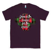 Plum Jesus is the Reason For The Season Classic Tee - CowhideDigitalArt