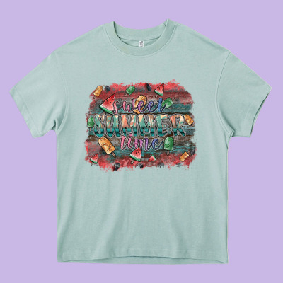 Sweet Summer Time Heavy Core Tee Designed By Sublimationcraftshop