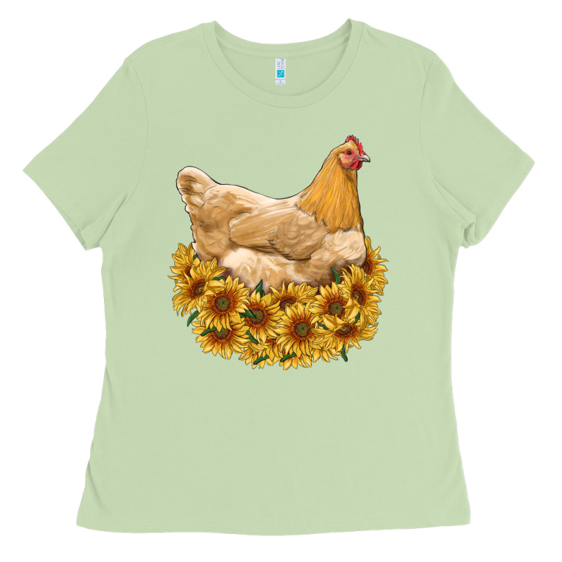 Chicken With Sunflowers Ladies Tee by RanaPortraitStore | Teevron