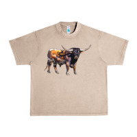 French Oak Texas Longhorn Bull Urban Heavy Tee - LillyAllenDesigns