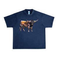 Navy Texas Longhorn Bull Urban Heavy Tee - LillyAllenDesigns