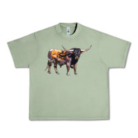 Oil Green Texas Longhorn Bull Urban Heavy Tee - LillyAllenDesigns