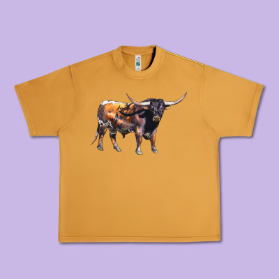 Texas Longhorn Bull Urban Heavy Tee Designed By Lillyallendesigns