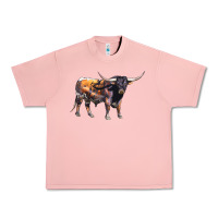 Salmon Texas Longhorn Bull Urban Heavy Tee - LillyAllenDesigns