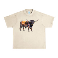 Sandshell Texas Longhorn Bull Urban Heavy Tee - LillyAllenDesigns